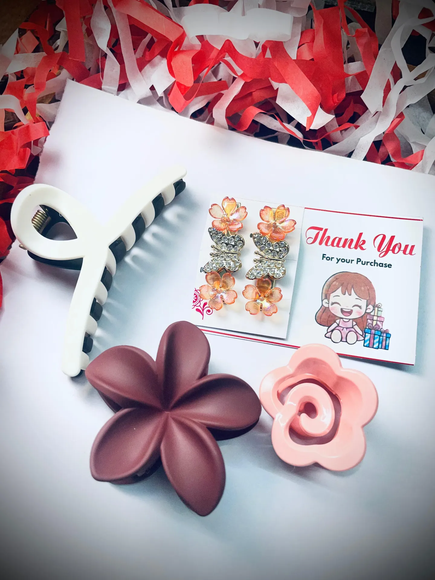 Hair Accessories & Floral Earrings