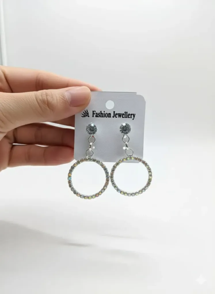 Silver Crystal Dangler Earrings